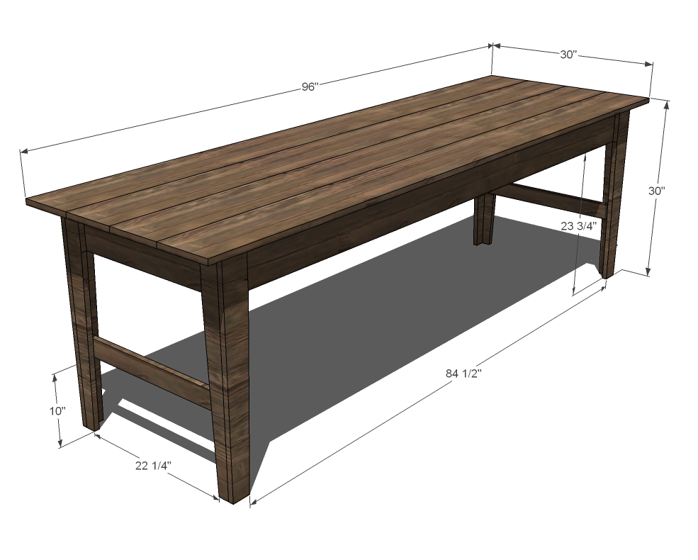 DIY Narrow Coffee Table Plans Download mission trestle dining table 