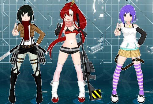 アニメキャラクターの着せ替えゲーム　Anime cosplayer dress up game