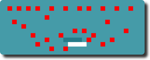白いドットを所定の場所に収めるパズルゲーム　Piksels