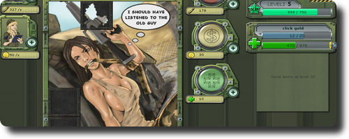 ちょっぴりセクシーな女兵士のクリッカー系ゲーム　Army Clicker