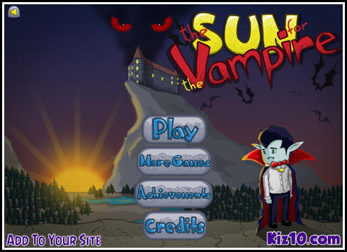 ドラキュラ男爵を操作してゴールへ導くパズルゲーム　The Sun for The Vampire